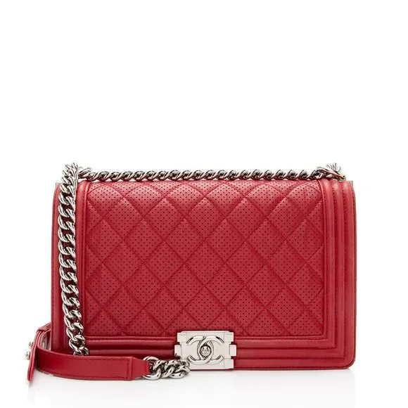 Chanel Perforated Lambskin New Medium Boy Bag - Picture 1 of 15